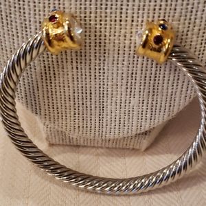 Vintage gemstone cuff bracelet